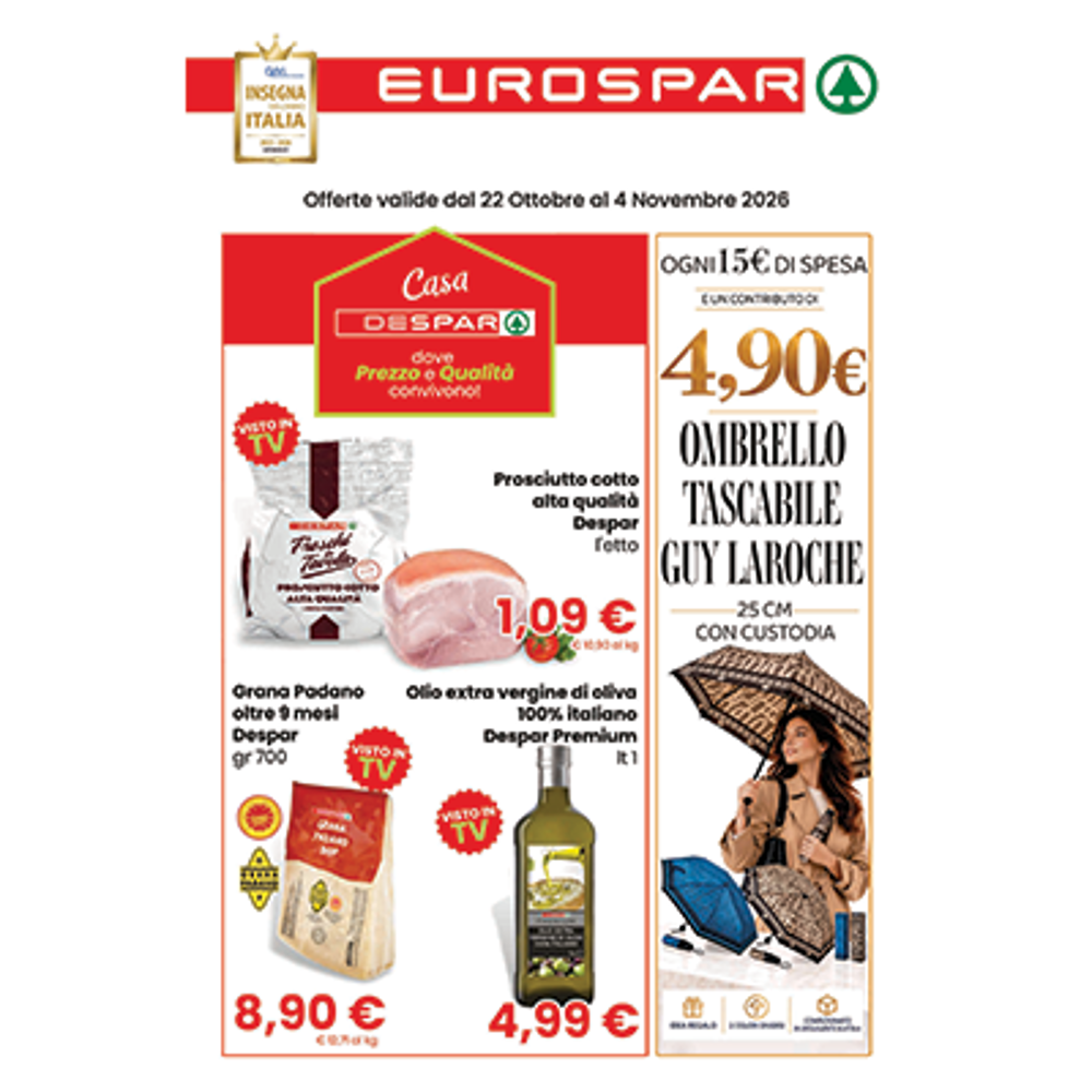 volantino VOLANTINO EUROSPAR 22 OTTOBRE - 4 NOVEMBRE  dal 2026-10-22 00:00:00 al 2026-11-04 00:00:00