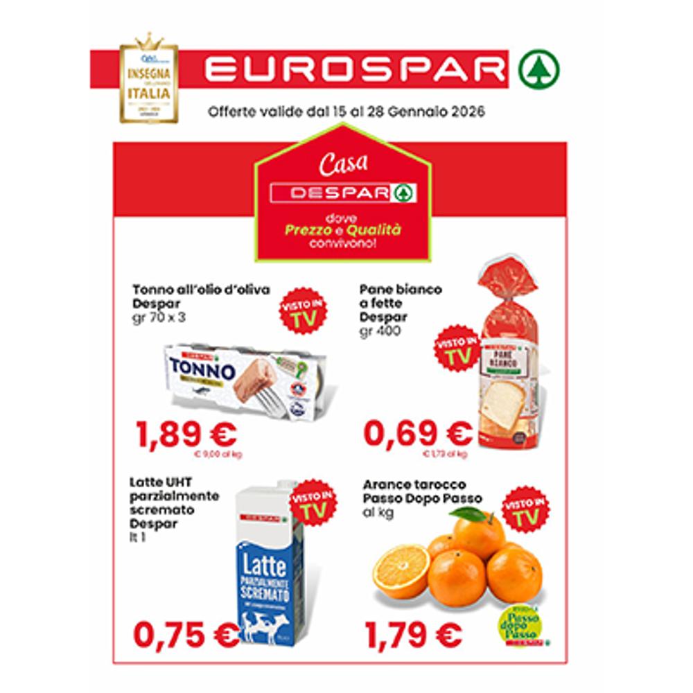 volantino VOLANTINO EUROSPAR 15-28 GENNAIO dal 2026-01-15 00:00:00 al 2026-01-28 00:00:00