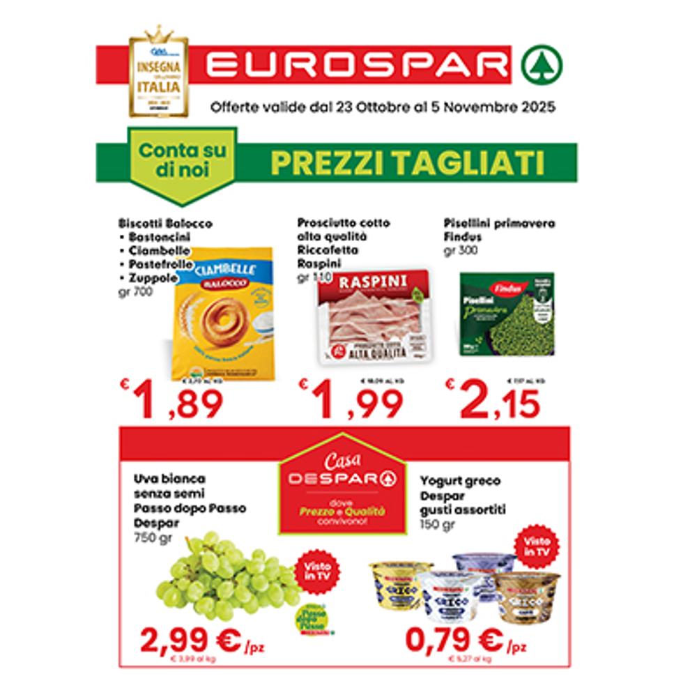 volantino VOLANTINO EUROSPAR 23 OTTOBRE  - 5 NOVEMBRE  dal 2025-10-23 12:00:00 al 2025-11-05 12:00:00