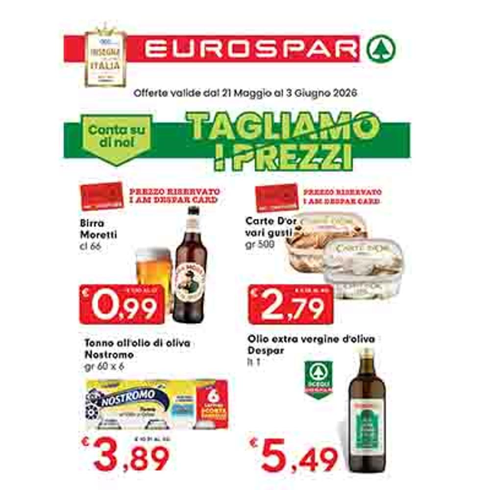volantino VOLANTINO EUROSPAR 21 MAGGIO - 3 GIUGNO dal 2026-05-21 00:00:00 al 2026-06-03 00:00:00