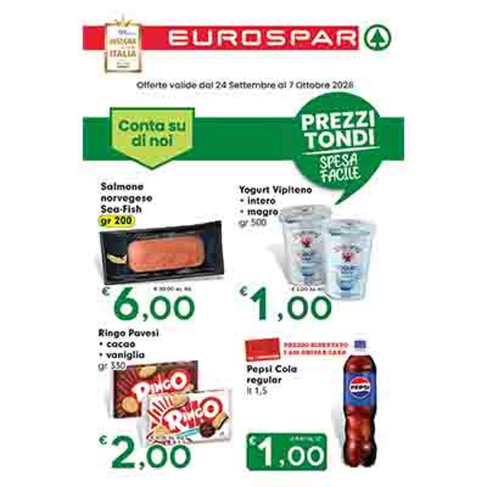 volantino VOLANTINO EUROSPAR 24 SETTEMBRE - 7 OTTOBRE dal 2026-09-24 00:00:00 al 2026-10-07 00:00:00