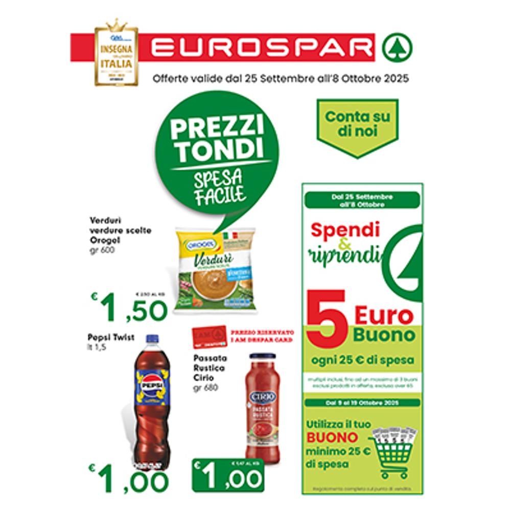 volantino VOLANTINO EUROSPAR 25 SETTEMBRE - 8 OTTOBRE dal 2025-09-25 12:00:00 al 2025-10-08 12:00:00
