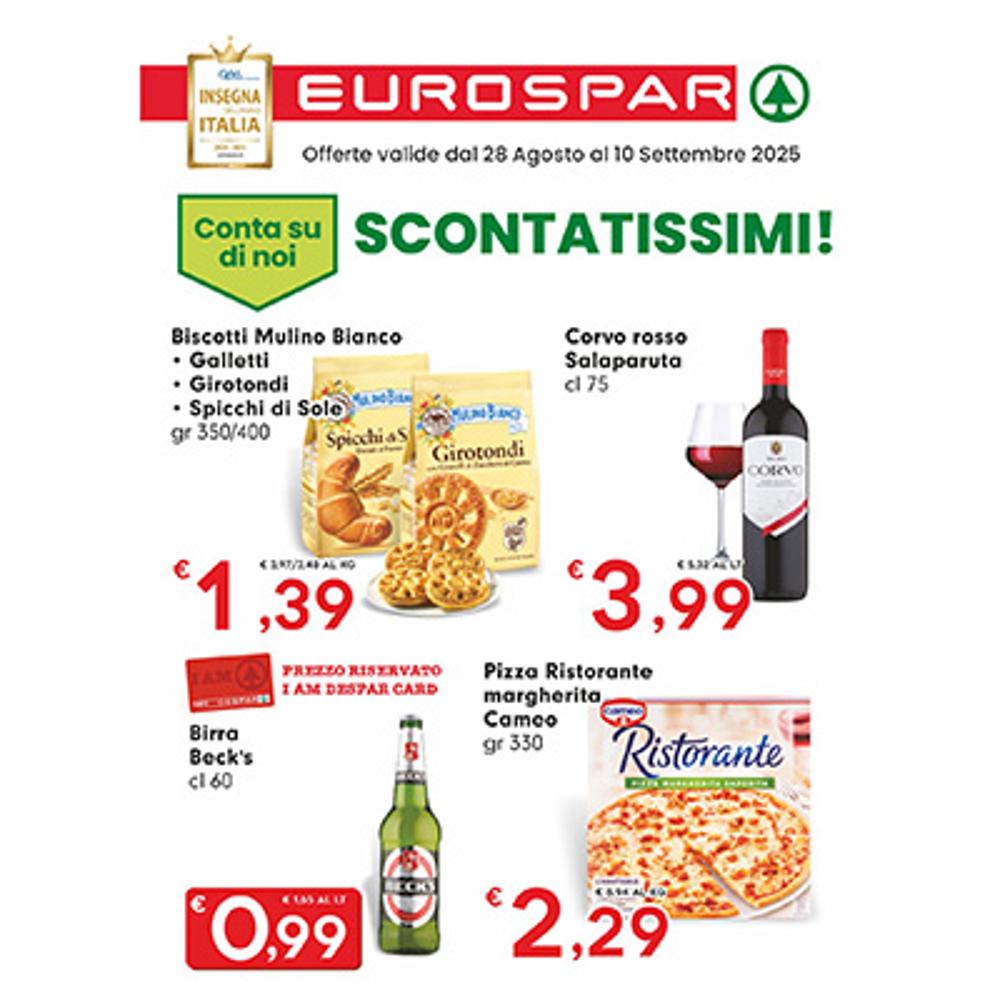 volantino VOLANTINO EUROSPAR 28 AGOSTO - 10 SETTEMBRE dal 2025-08-28 12:00:00 al 2025-09-10 12:00:00